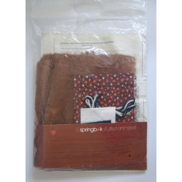 Vintage - A Springbok Stuffed Animal Craft Kit - Scamper the Squirrel - 13" NOS - Picture 5 of 10